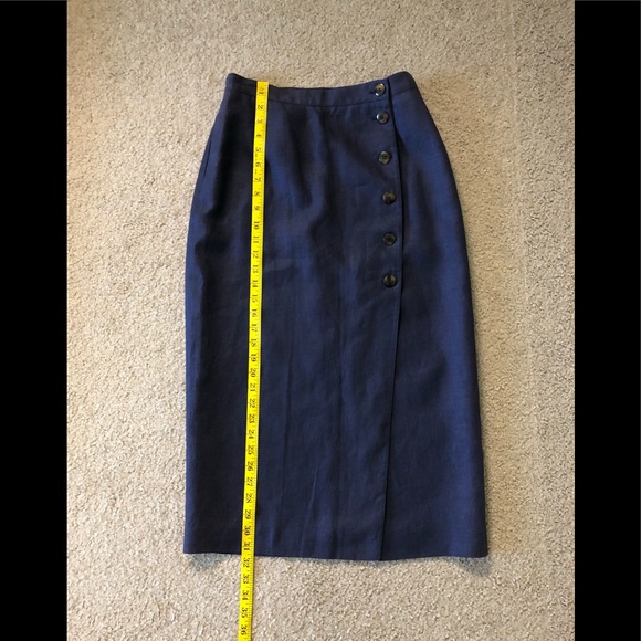 Liz Claiborne 100% Linen Skirt Sz 8P Pencil Straight Pockets - Picture 2 of 12